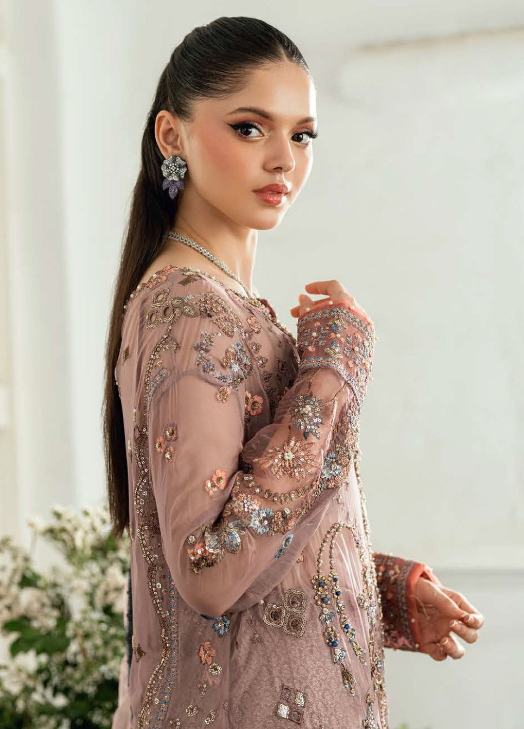 Shaam Shandar By Mushq Luxury Chiffon Unstitched 3 Piece Suits MQ25SC D-9 Roop Rangoli - Festive Collection