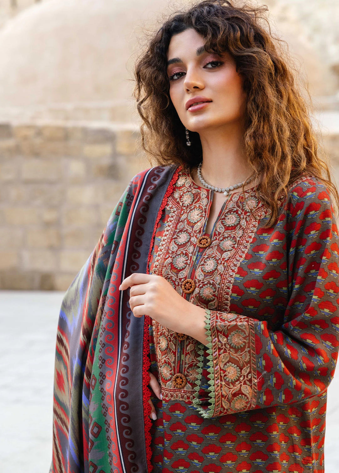 Meerak Pret Embroidered Khaddar 3 Piece Ornate - Winter Collection