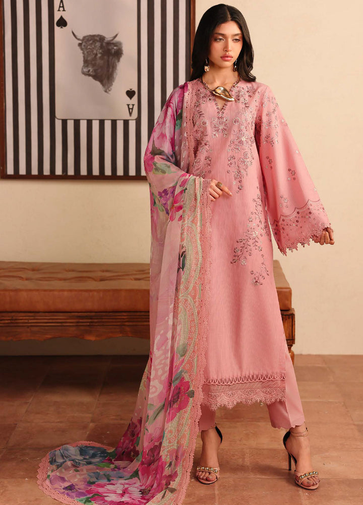 Raha by Nureh Unstitched Embroidered Lawn Doria 3 Piece Suit NU26ULR NE-249 - Summer Collection