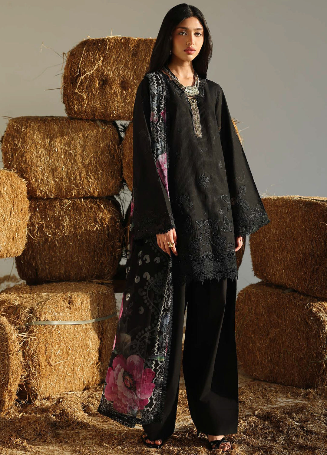 Raha by Nureh Unstitched Embroidered Lawn Doria 3 Piece Suit NU26ULR NE-251 - Summer Collection