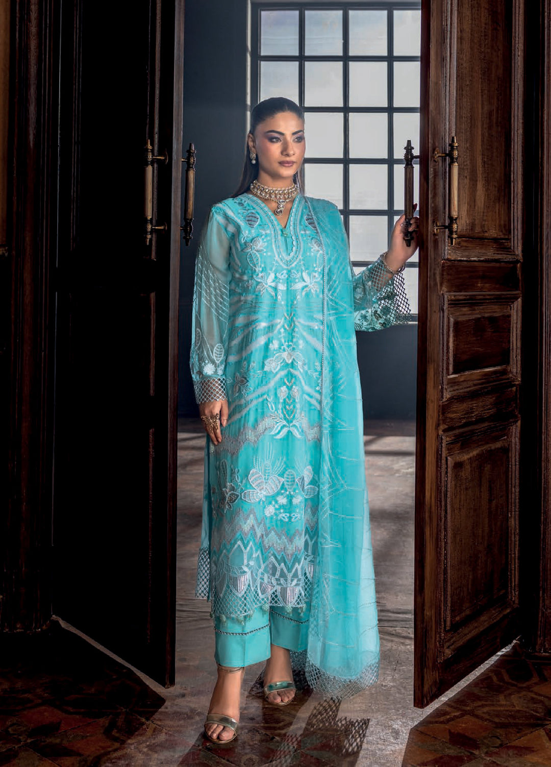 Aura by Zebtan Embroidered Chiffon Suits Unstitched 3 Piece ZB25AF AR-05 - Festive Collection