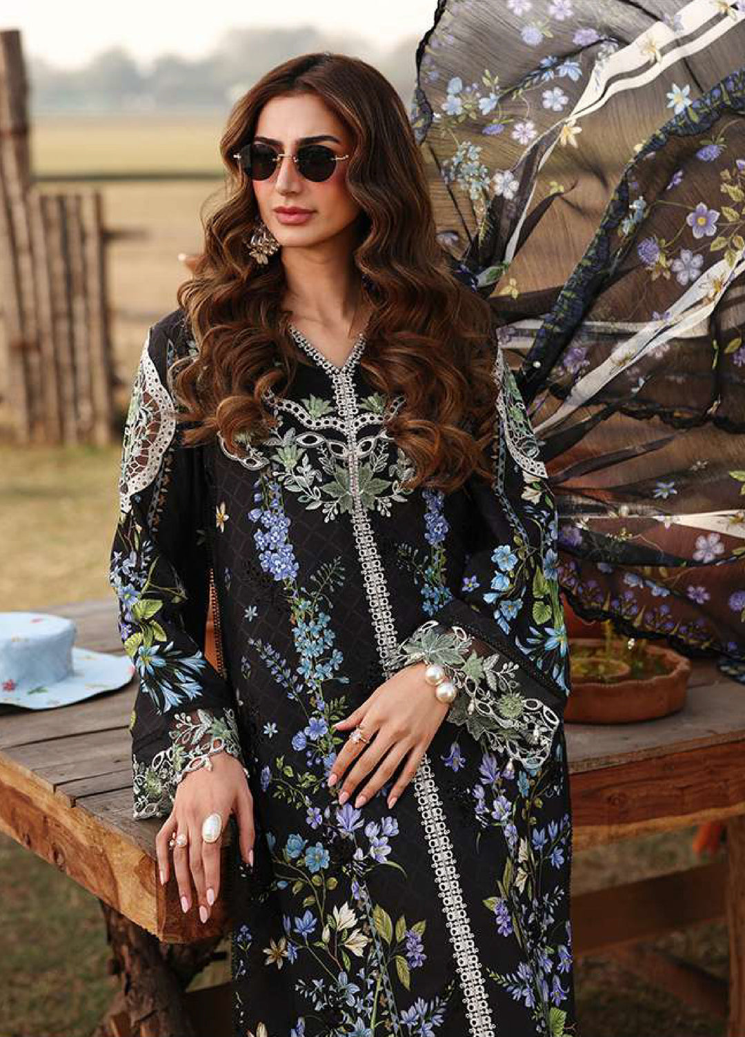Sardinia Unstitched Embroidered Lawn 3 Piece Suit SRD26ULF D-3 DUSK - Festive Collection