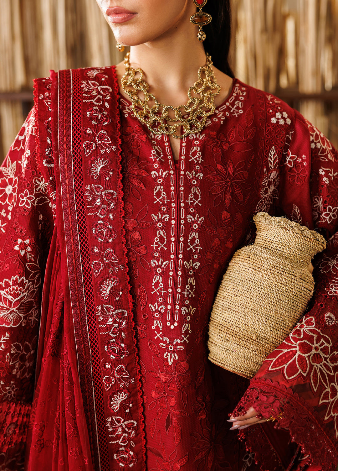 Baroque Unstitched Embroidered Lawn 3 Piece Suit BQ26ULE EL26-D05 - Eid Collection