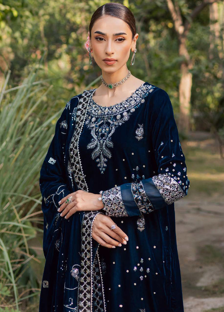 Maya by Nureh Unstitched Velvet Embroidered 3 Piece Suits NU25MV NW-114 - Festive Collection