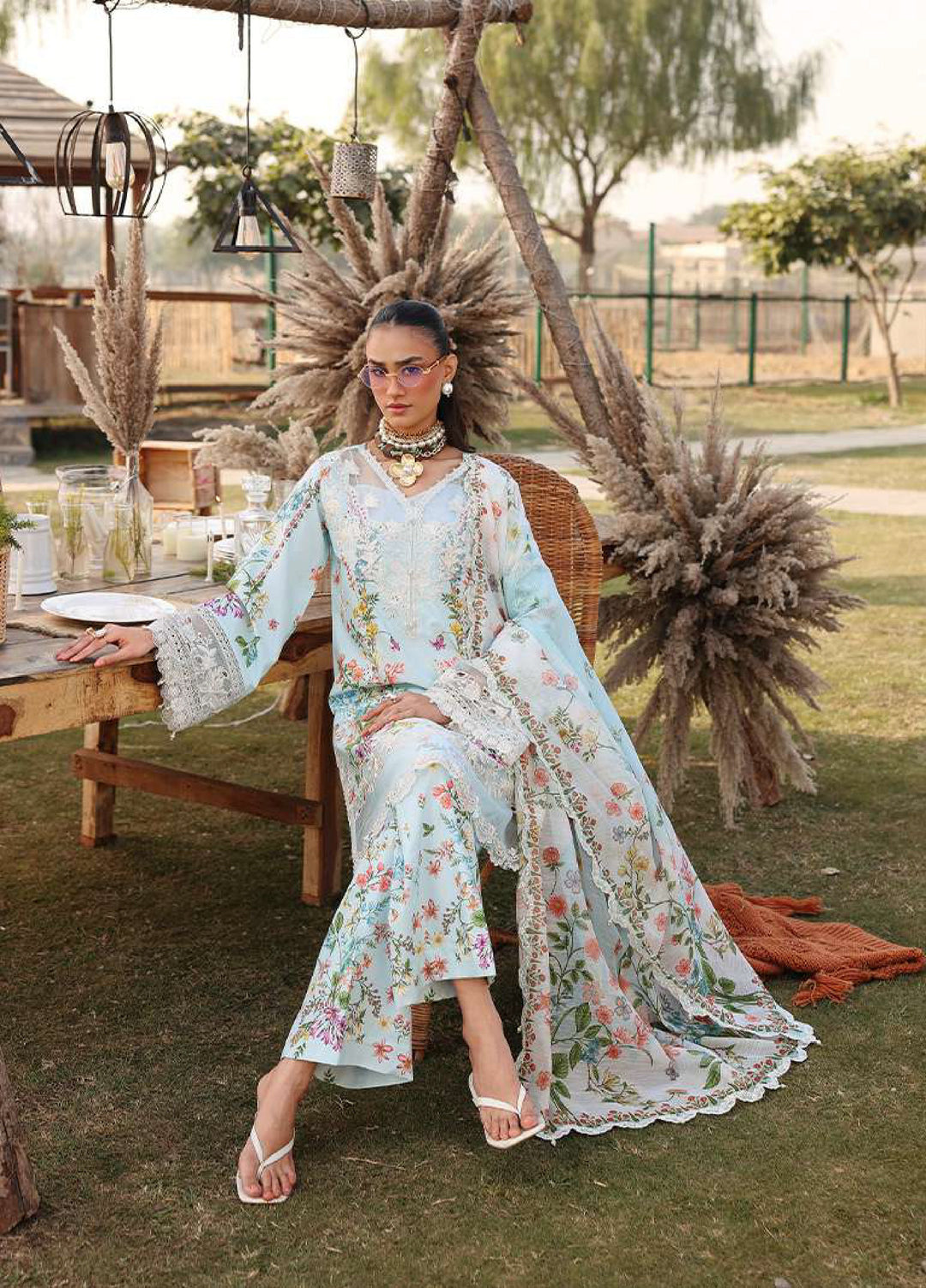 Sardinia Unstitched Embroidered Lawn 3 Piece Suit SRD26ULF D-4 WILD BLOOM - Festive Collection