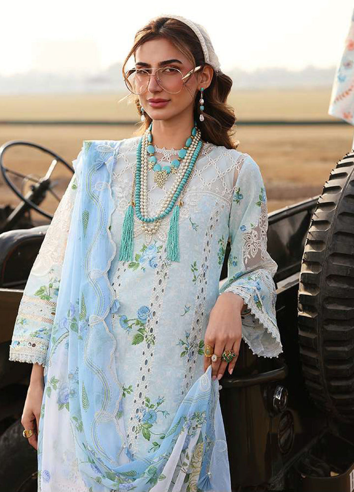 Sardinia Unstitched Embroidered Lawn 3 Piece Suit SRD26ULF D-2 SKY BELLS - Festive Collection