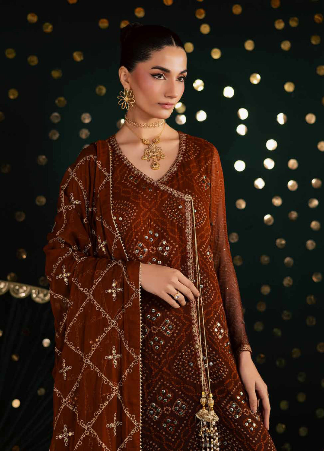 Mukeshkari by Nureh Unstitched Embroidered Chiffon 3 Piece Suit NU26UM MK- 19 - Festive Collection