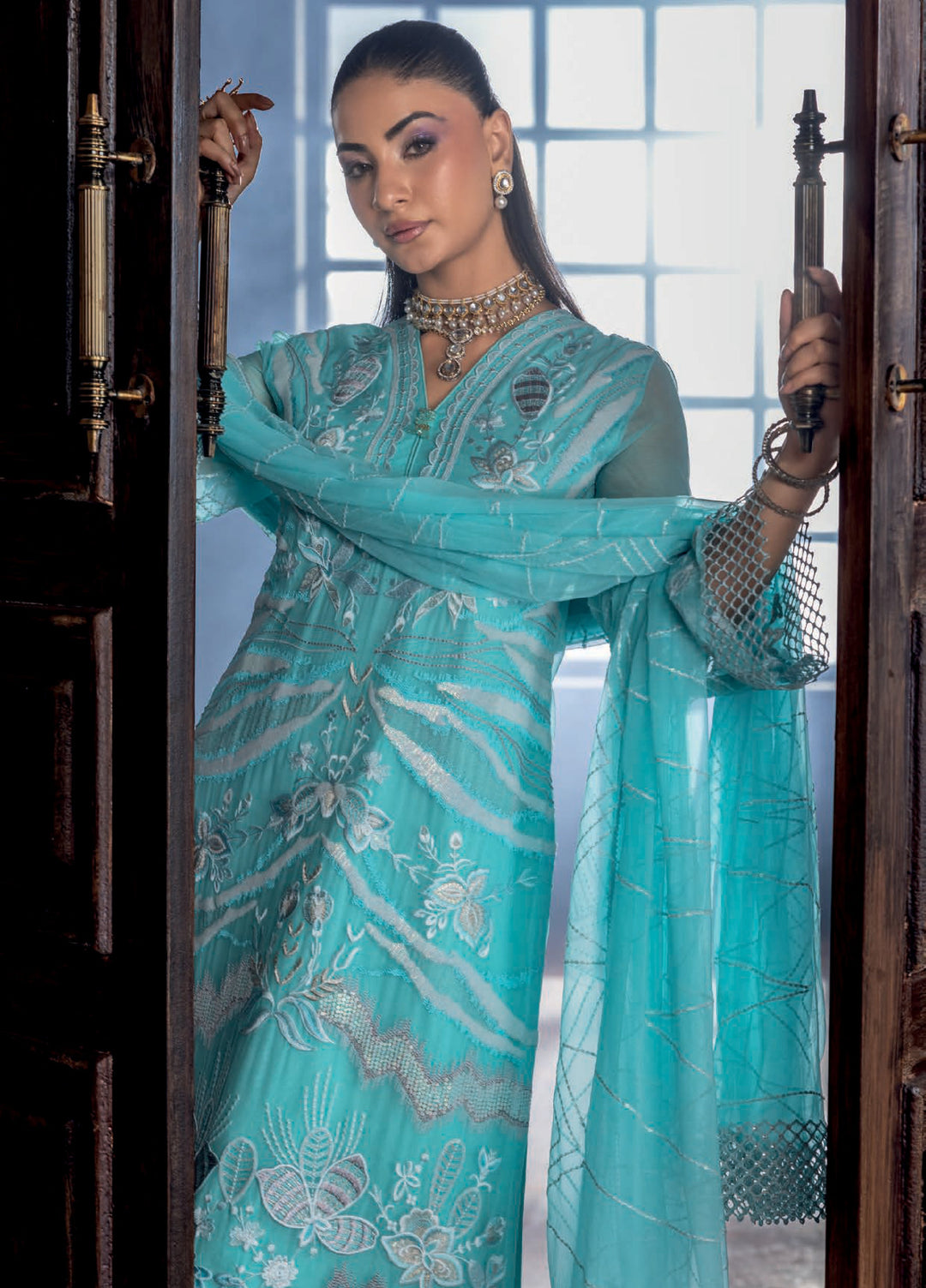 Aura by Zebtan Embroidered Chiffon Suits Unstitched 3 Piece ZB25AF AR-05 - Festive Collection