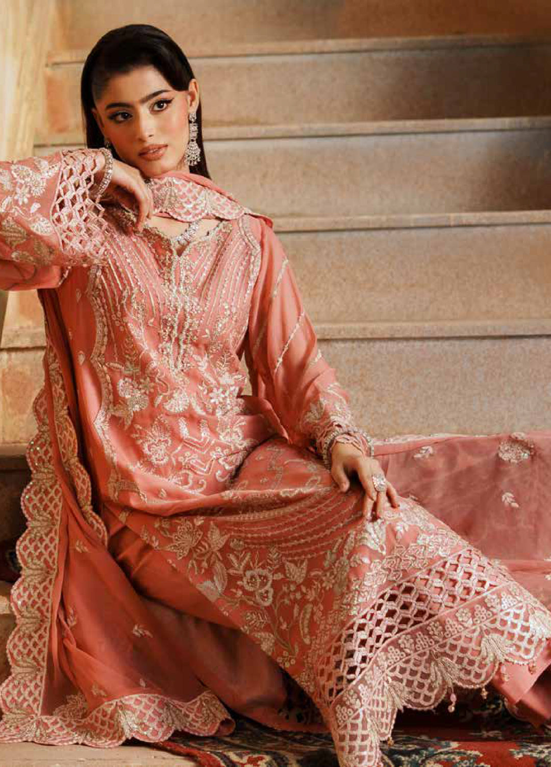 Zurgul by Zebtan Embroidered Chiffon Suits Unstitched 3 Piece ZB25ZF ZG-03 - Formals Collection