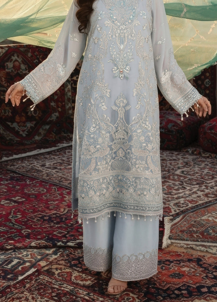 Mehr-E-Mah by Imrozia Premium Pret Embroidered Bamber Chiffon 3 Piece I-243 Elif-E-Noor - Festive Collection