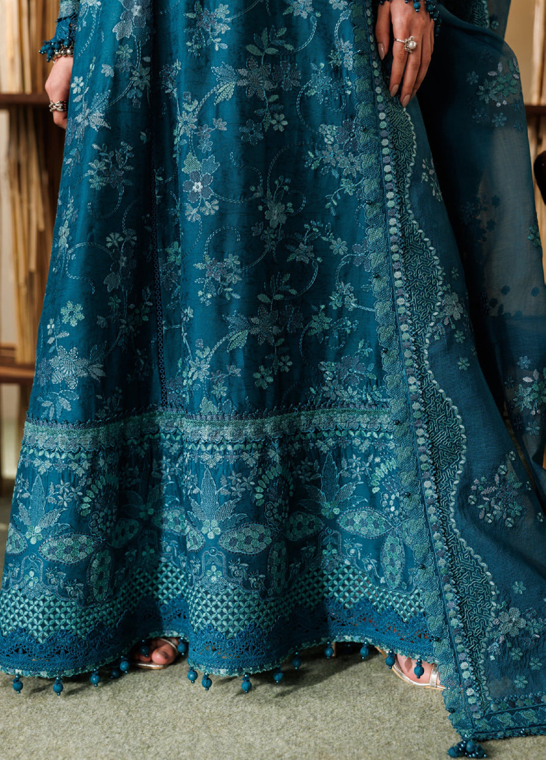 Baroque Unstitched Embroidered Lawn 3 Piece Suit BQ26ULE EL26-D04 - Eid Collection