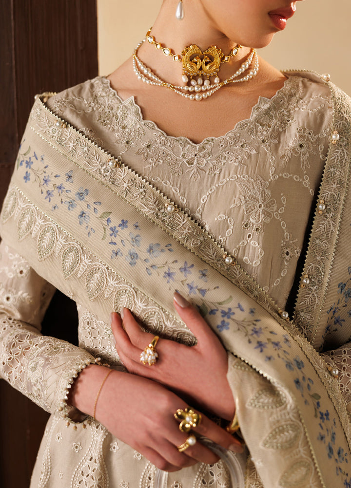 Baroque Unstitched Embroidered Lawn 3 Piece Suit BQ26ULE EL26-D03 - Eid Collection