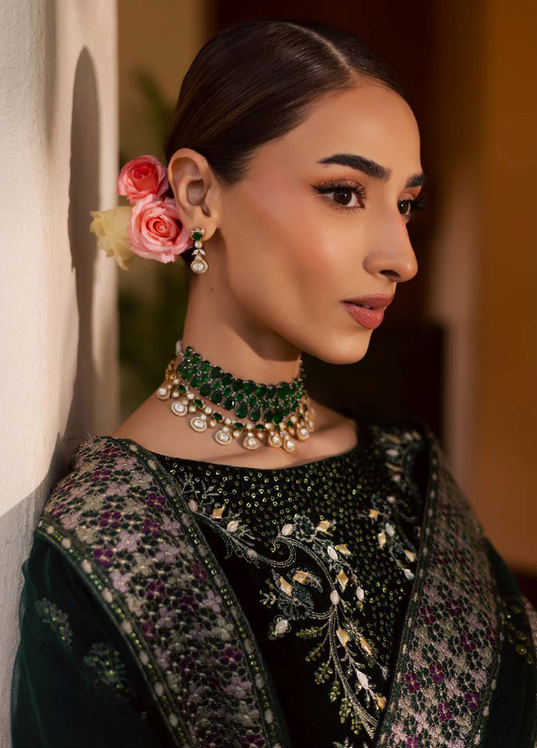 Maya by Nureh Unstitched Velvet Embroidered 3 Piece Suits NU25MV NW-115 - Festive Collection