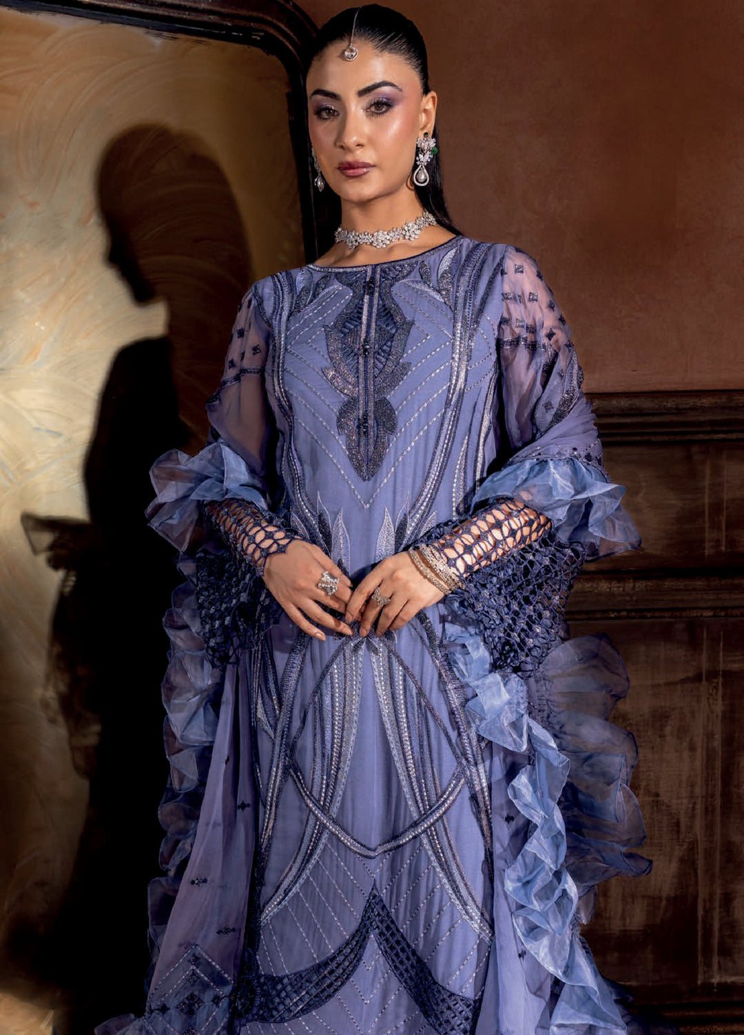 Aura by Zebtan Embroidered Chiffon Suits Unstitched 3 Piece ZB25AF AR-06 - Festive Collection