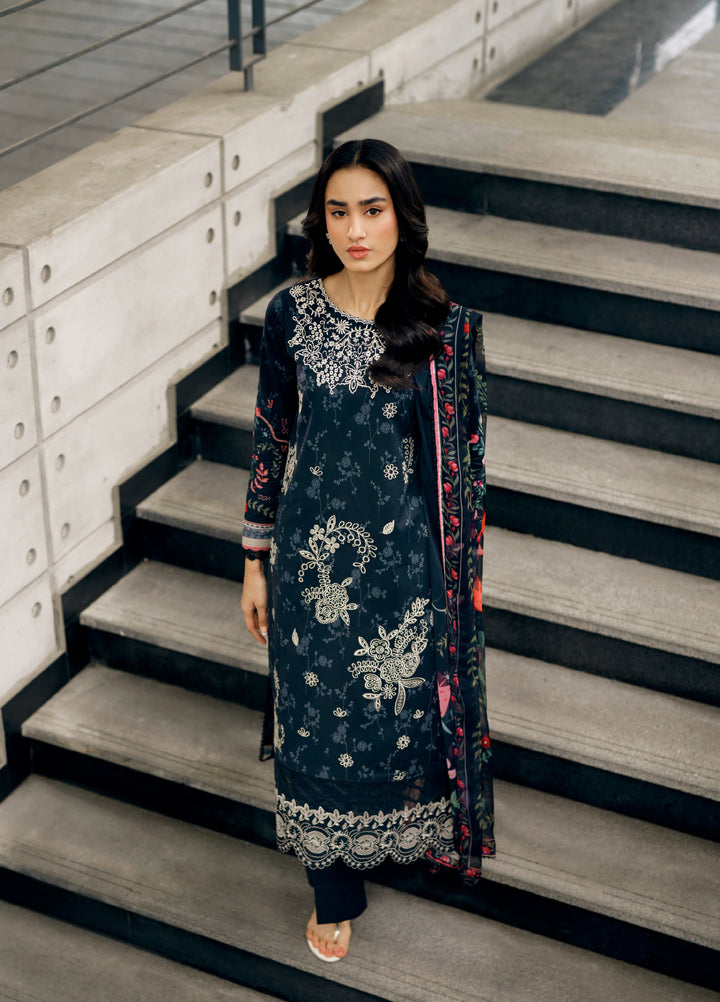 Zync by Florent Unstitched Embroidered Lawn 3 Piece Suit FL26ZU FZ-1B - Summer Collection