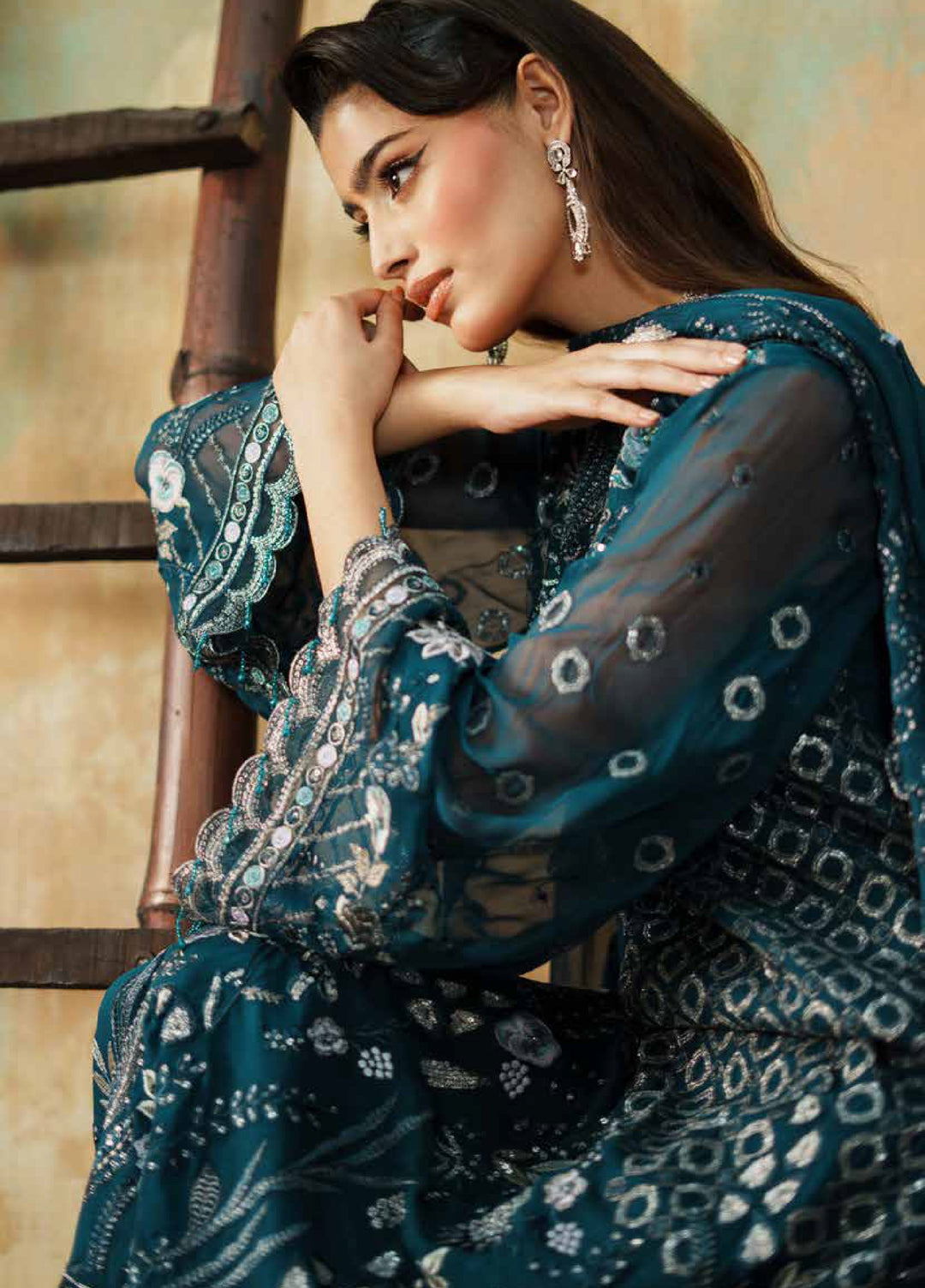 Zurgul by Zebtan Embroidered Chiffon Suits Unstitched 3 Piece ZB25ZF ZG-07 - Formals Collection