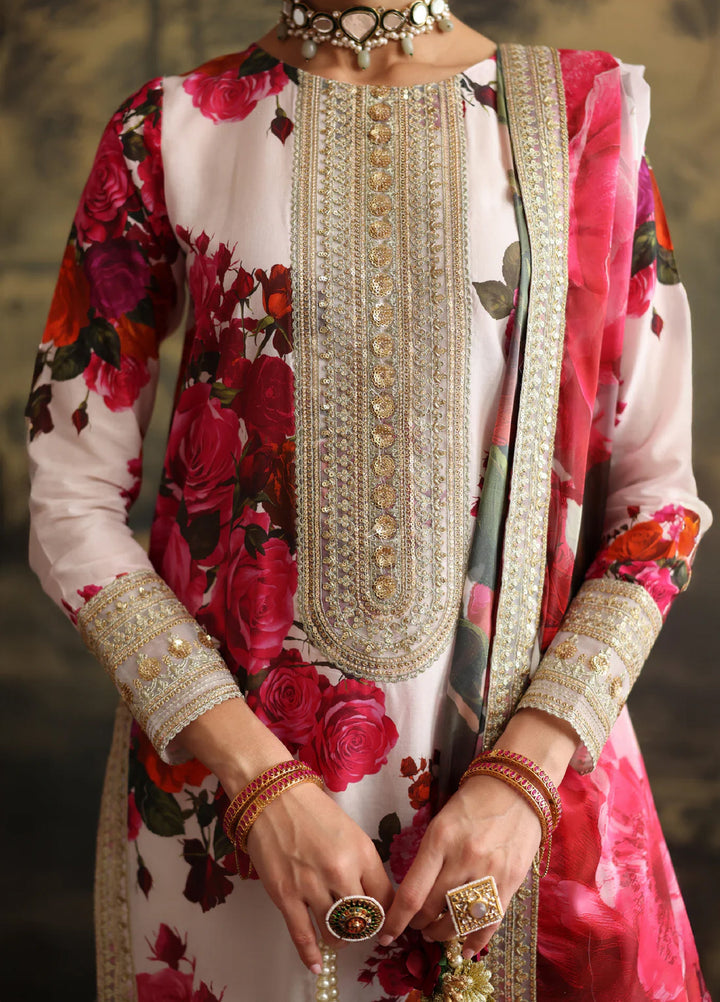 Rehana by Humjoli Pret Embroidered Lawn 3 Piece White Shine - Festive Collection