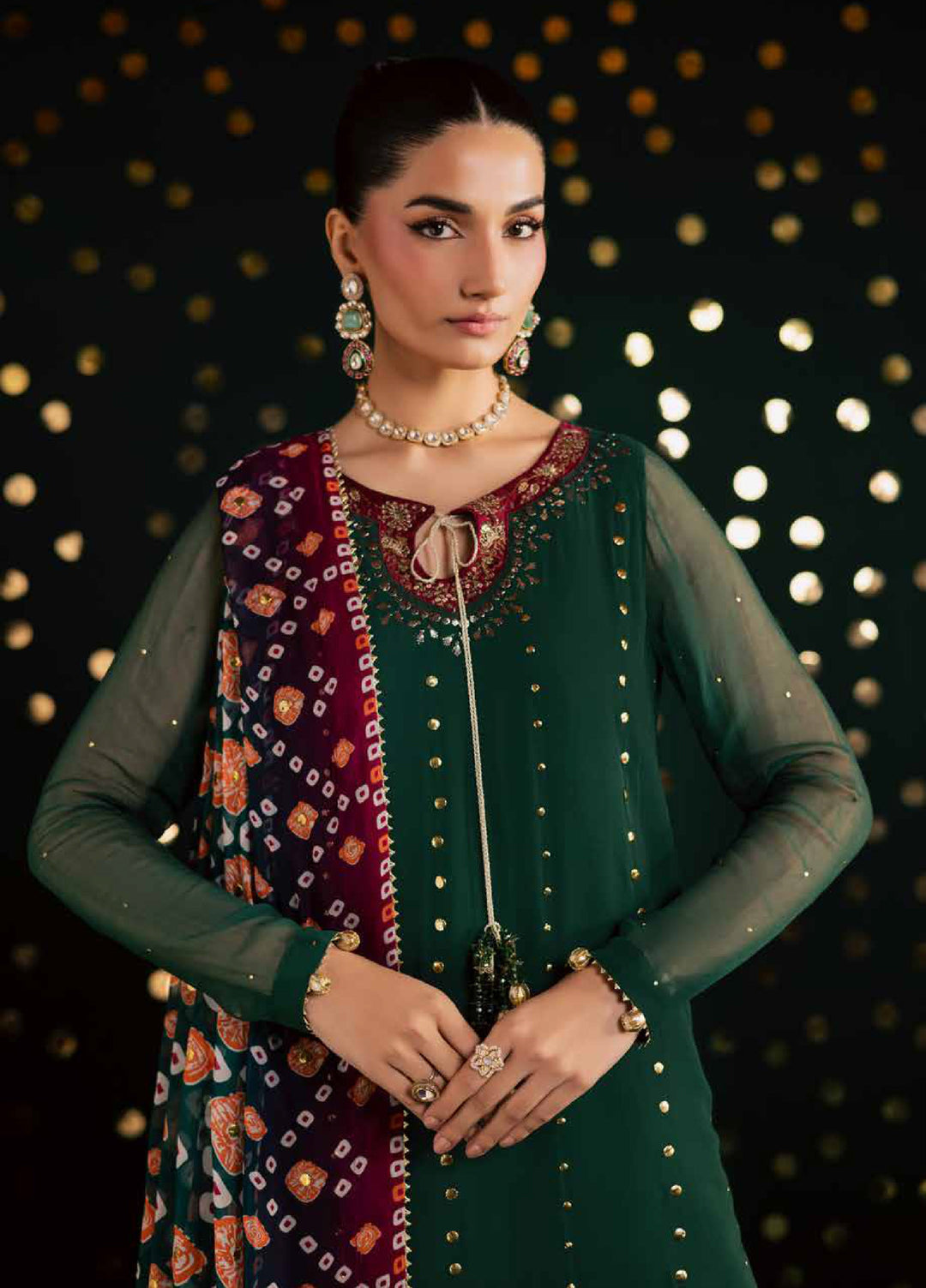 Mukeshkari by Nureh Unstitched Embroidered Chiffon 3 Piece Suit NU26UM MK- 20 - Festive Collection