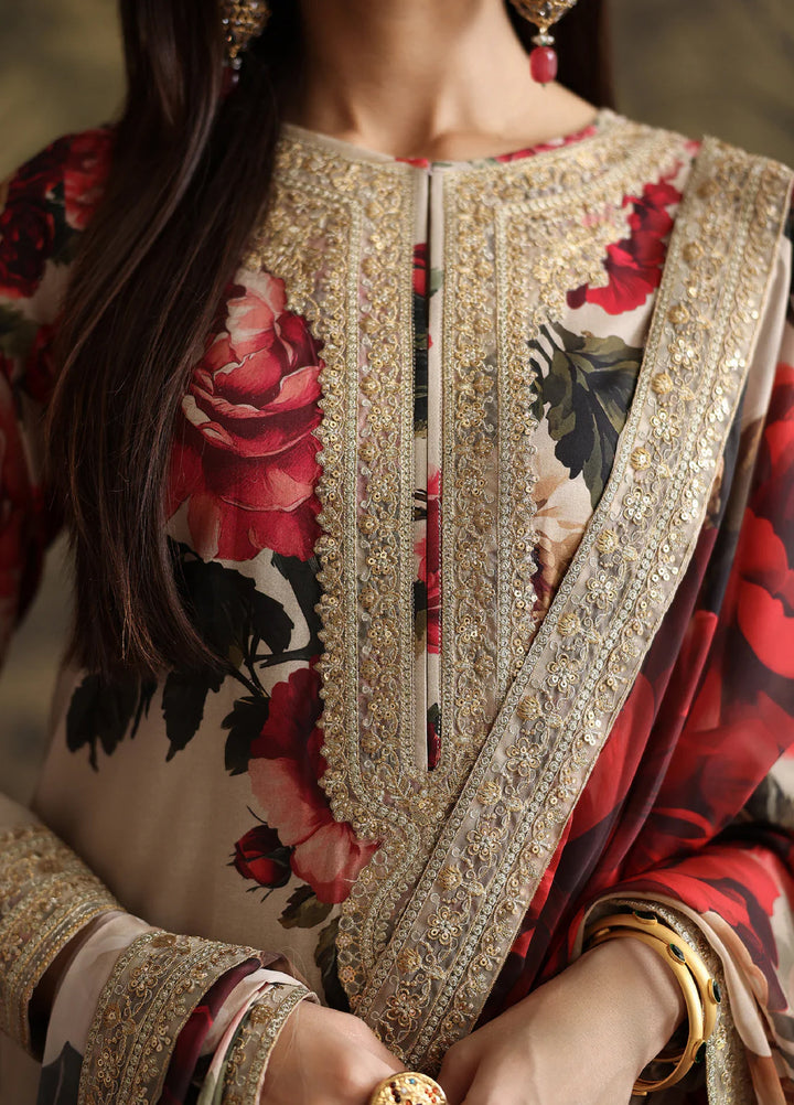 Rehana by Humjoli Pret Embroidered Lawn 3 Piece Beigery - Festive Collection