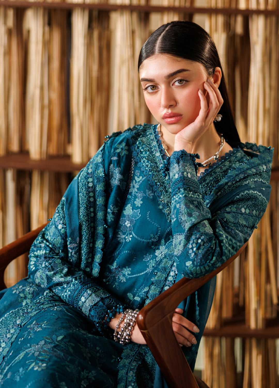 Baroque Unstitched Embroidered Lawn 3 Piece Suit BQ26ULE EL26-D04 - Eid Collection