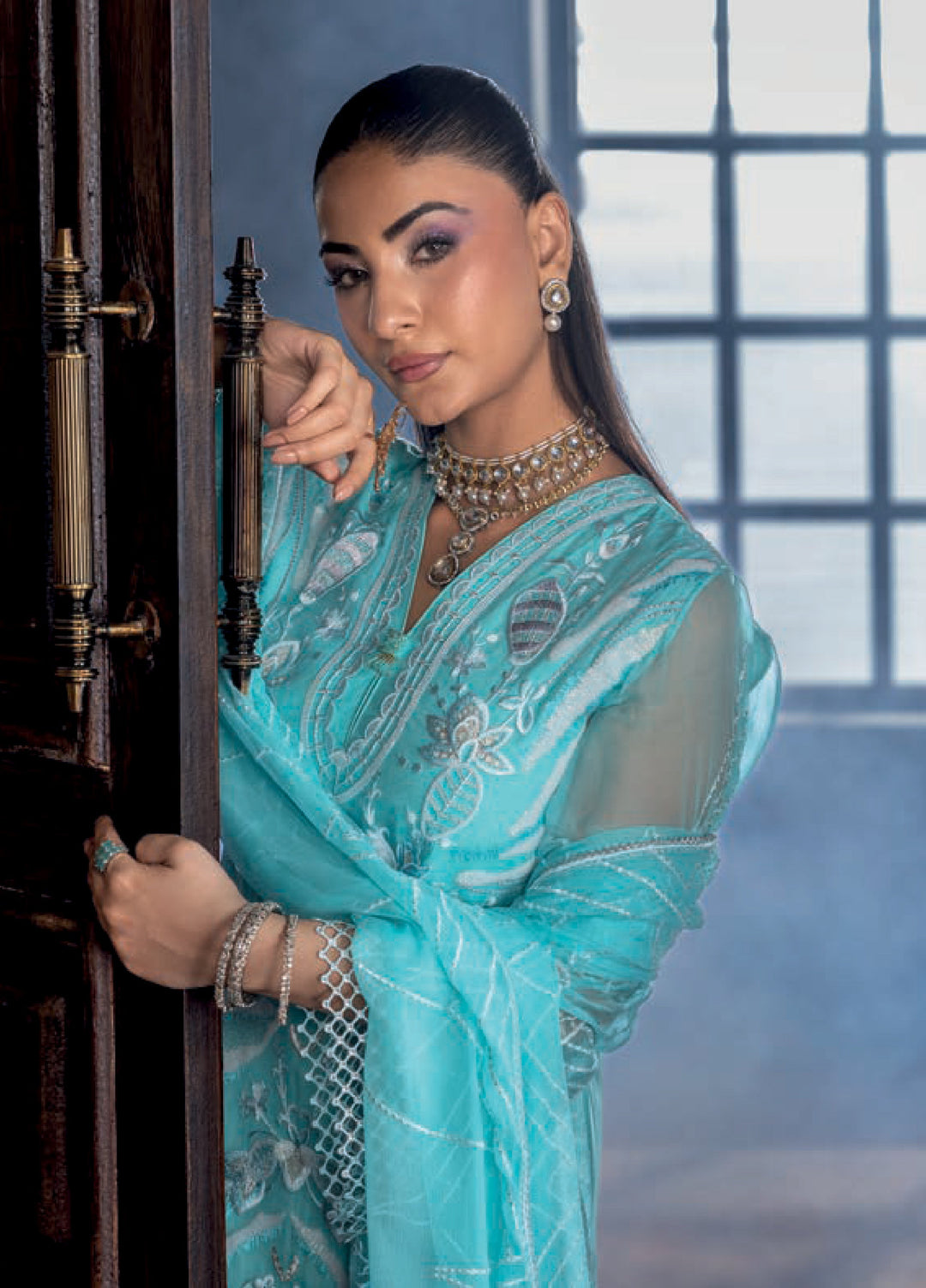 Aura by Zebtan Embroidered Chiffon Suits Unstitched 3 Piece ZB25AF AR-05 - Festive Collection