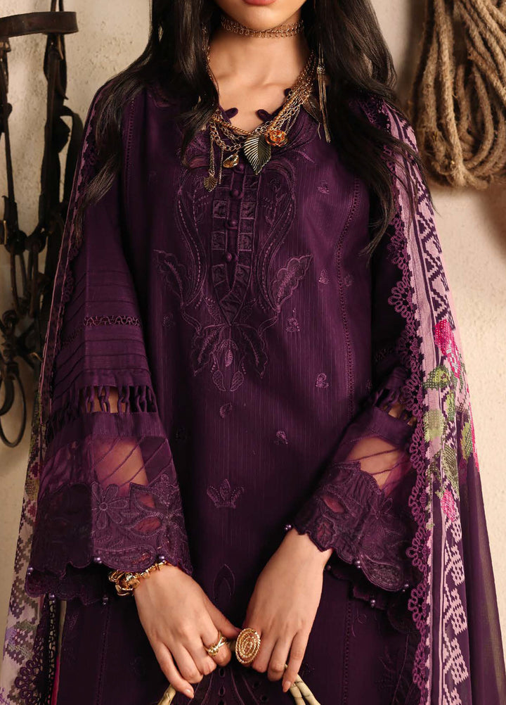 Raha by Nureh Unstitched Embroidered Lawn Doria 3 Piece Suit NU26ULR NE-246 - Summer Collection