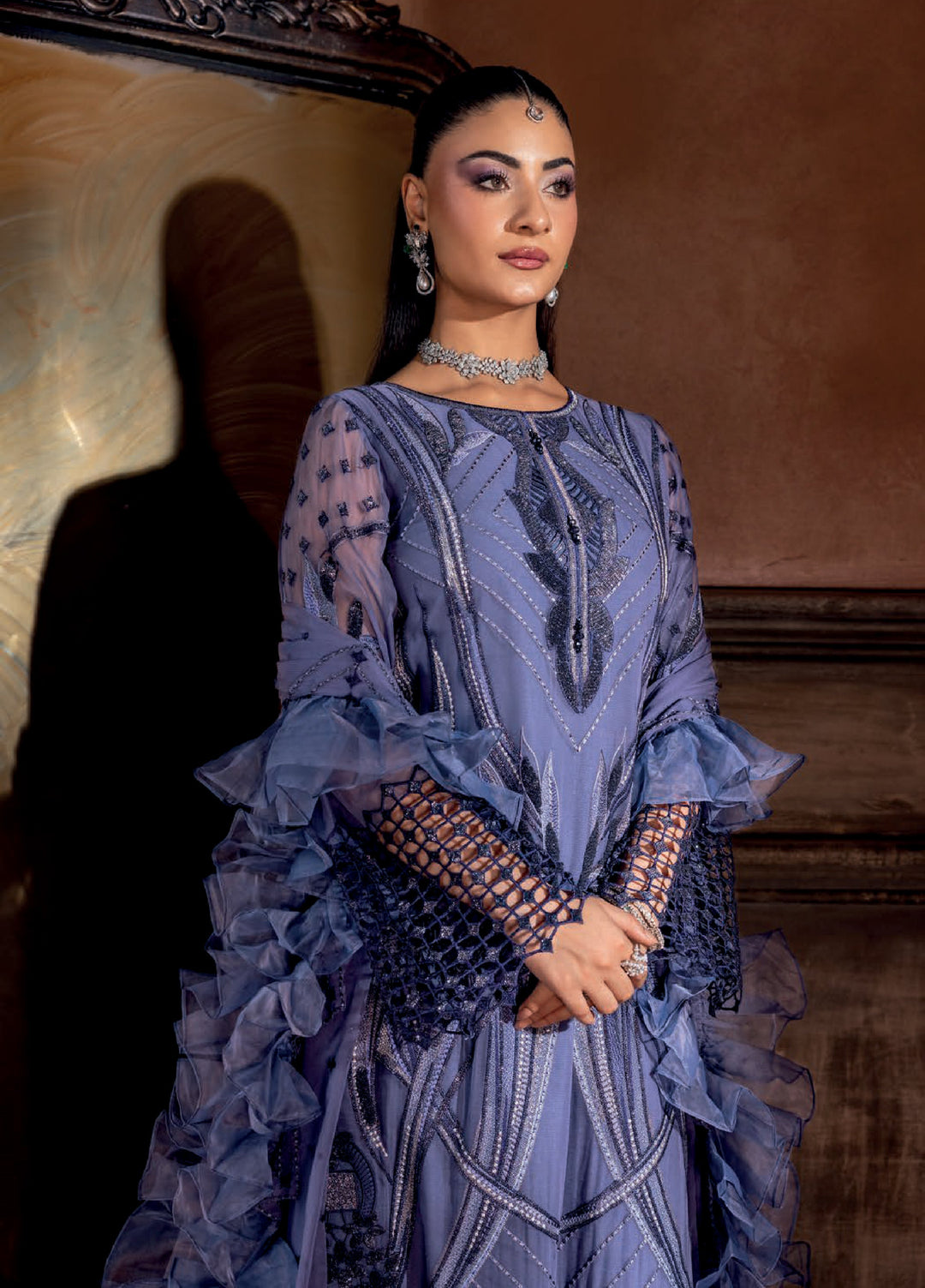 Aura by Zebtan Embroidered Chiffon Suits Unstitched 3 Piece ZB25AF AR-06 - Festive Collection