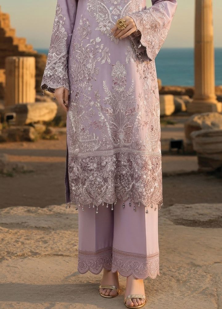 Mehr-E-Mah by Imrozia Premium Pret Embroidered Bamber Chiffon 3 Piece I-239 Ayluna - Festive Collection