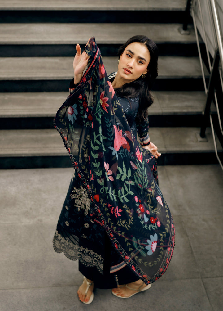 Zync by Florent Unstitched Embroidered Lawn 3 Piece Suit FL26ZU FZ-1B - Summer Collection