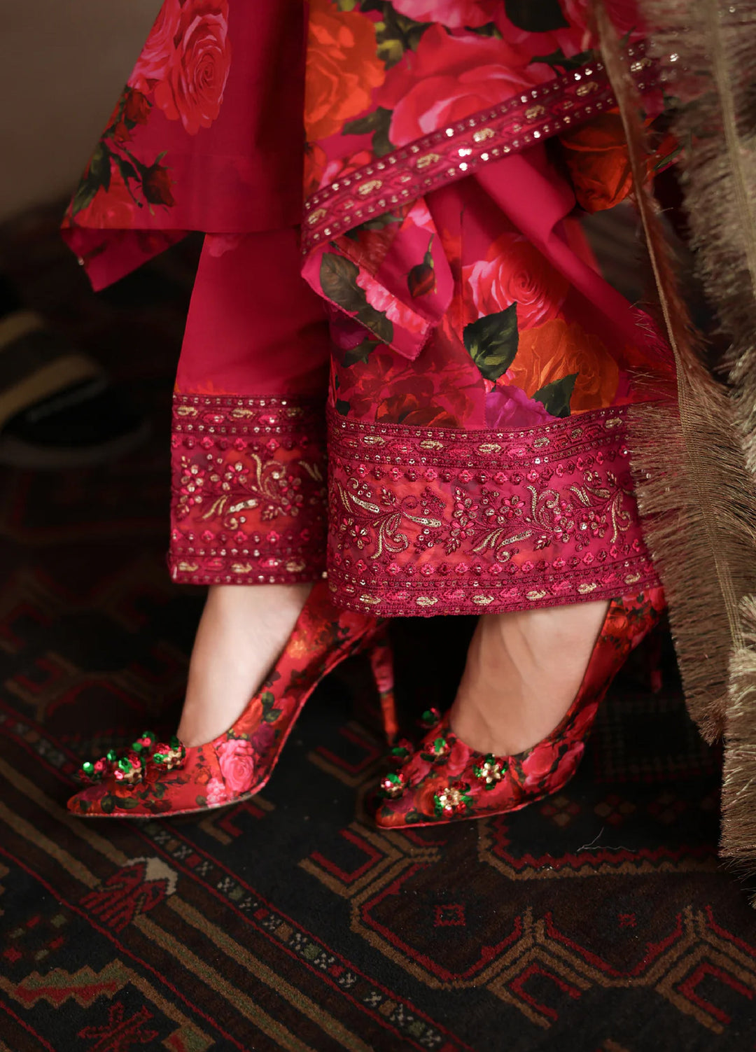 Rehana by Humjoli Pret Embroidered Lawn 3 Piece Pink Rose - Festive Collection