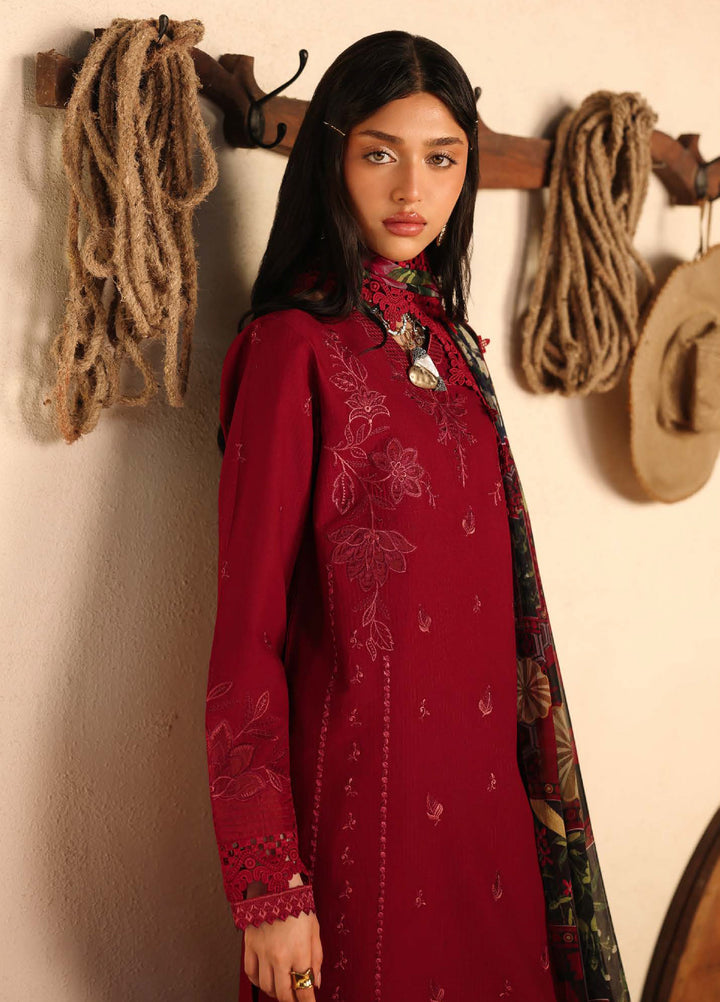 Raha by Nureh Unstitched Embroidered Lawn Doria 3 Piece Suit NU26ULR NE-248 - Summer Collection
