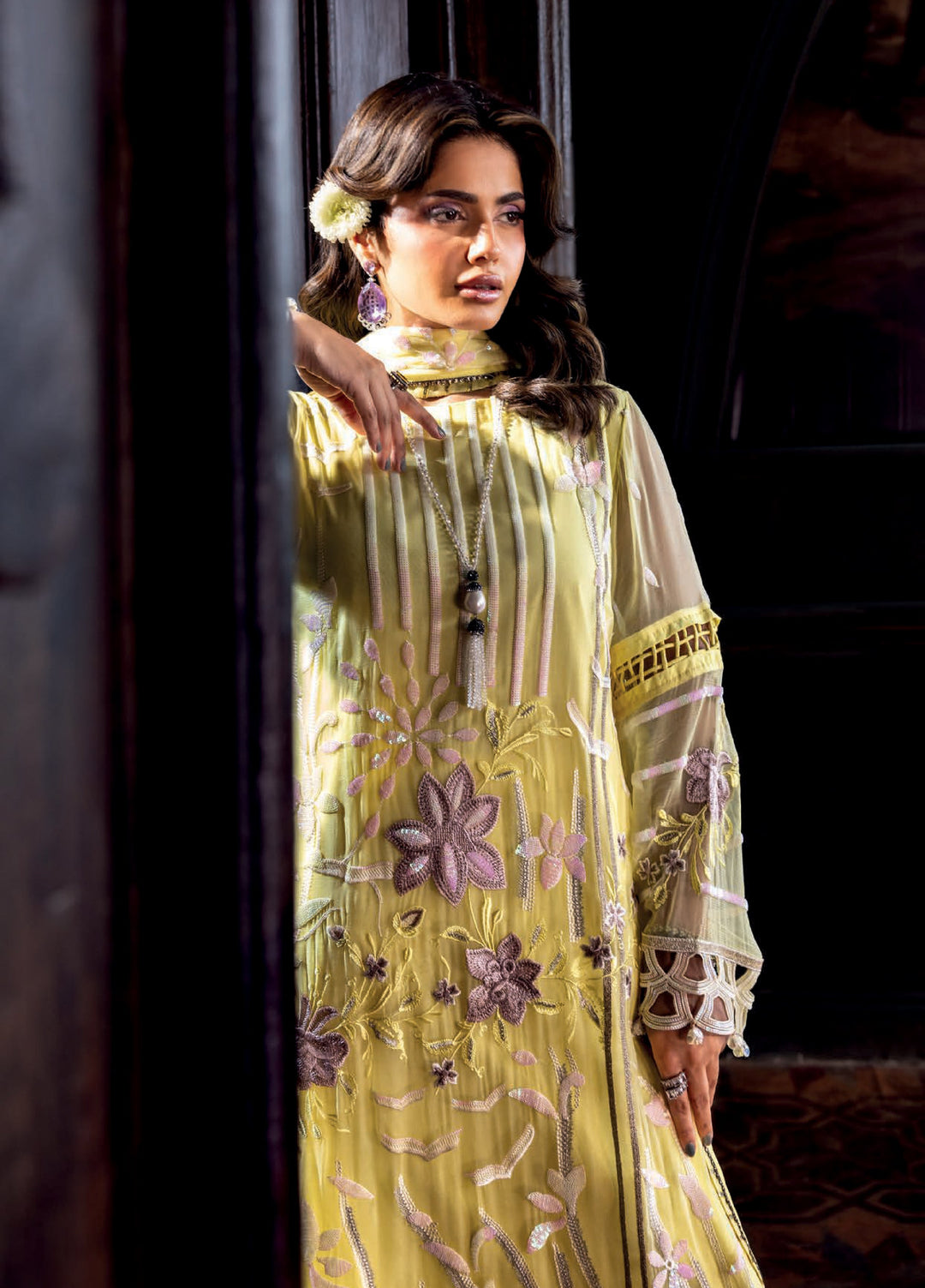 Aura by Zebtan Embroidered Chiffon Suits Unstitched 3 Piece ZB25AF AR-03 - Festive Collection