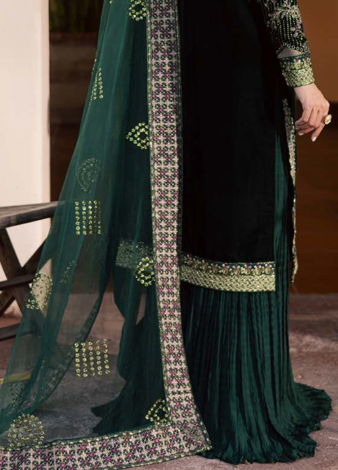 Maya by Nureh Unstitched Velvet Embroidered 3 Piece Suits NU25MV NW-115 - Festive Collection