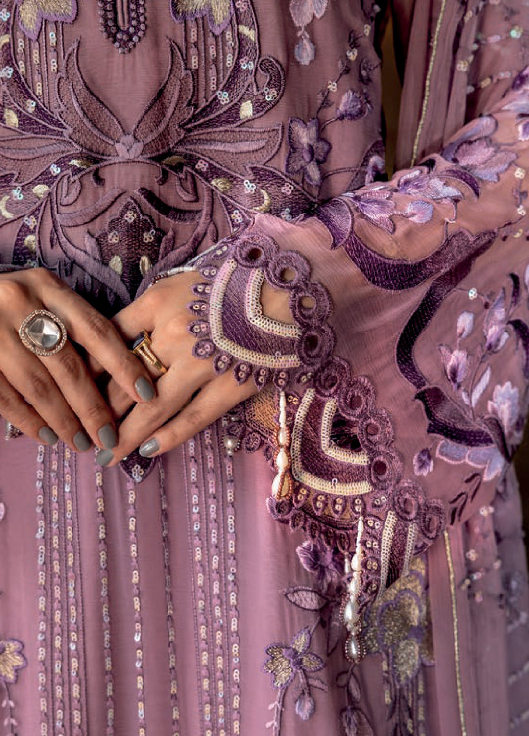 Aura by Zebtan Embroidered Chiffon Suits Unstitched 3 Piece ZB25AF AR-08 - Festive Collection