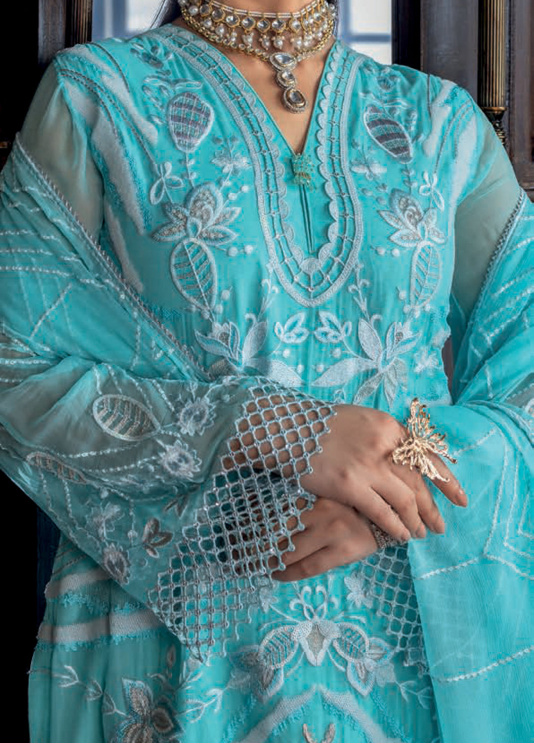 Aura by Zebtan Embroidered Chiffon Suits Unstitched 3 Piece ZB25AF AR-05 - Festive Collection