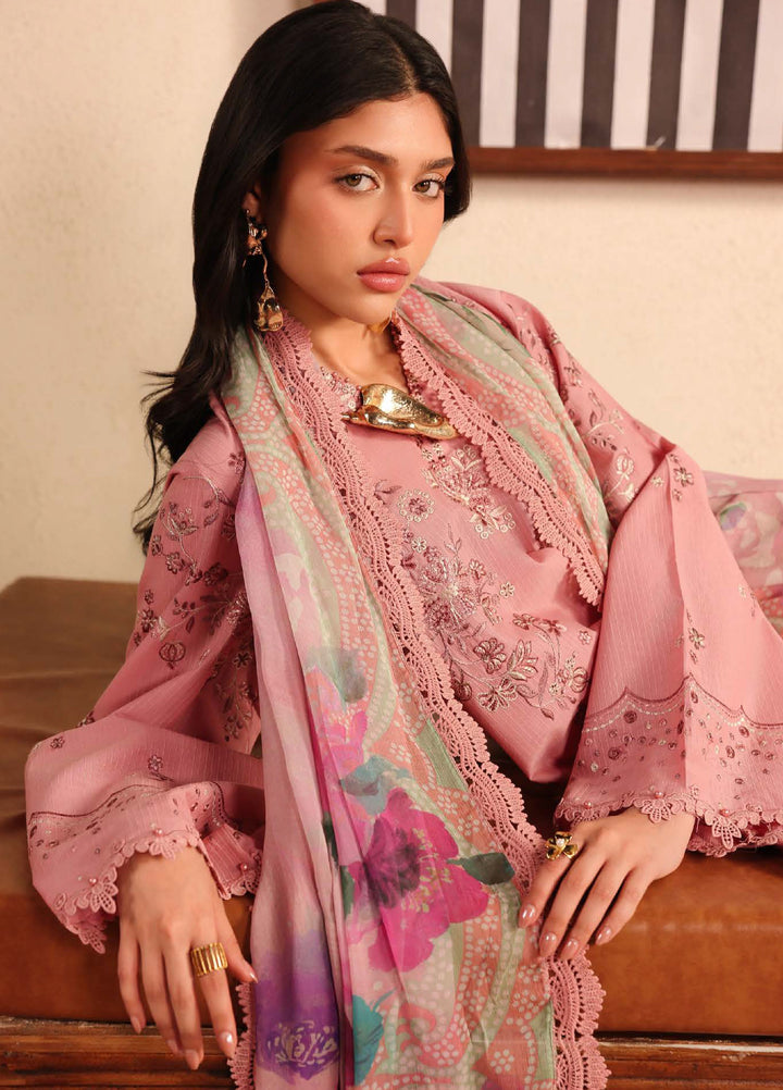 Raha by Nureh Unstitched Embroidered Lawn Doria 3 Piece Suit NU26ULR NE-249 - Summer Collection