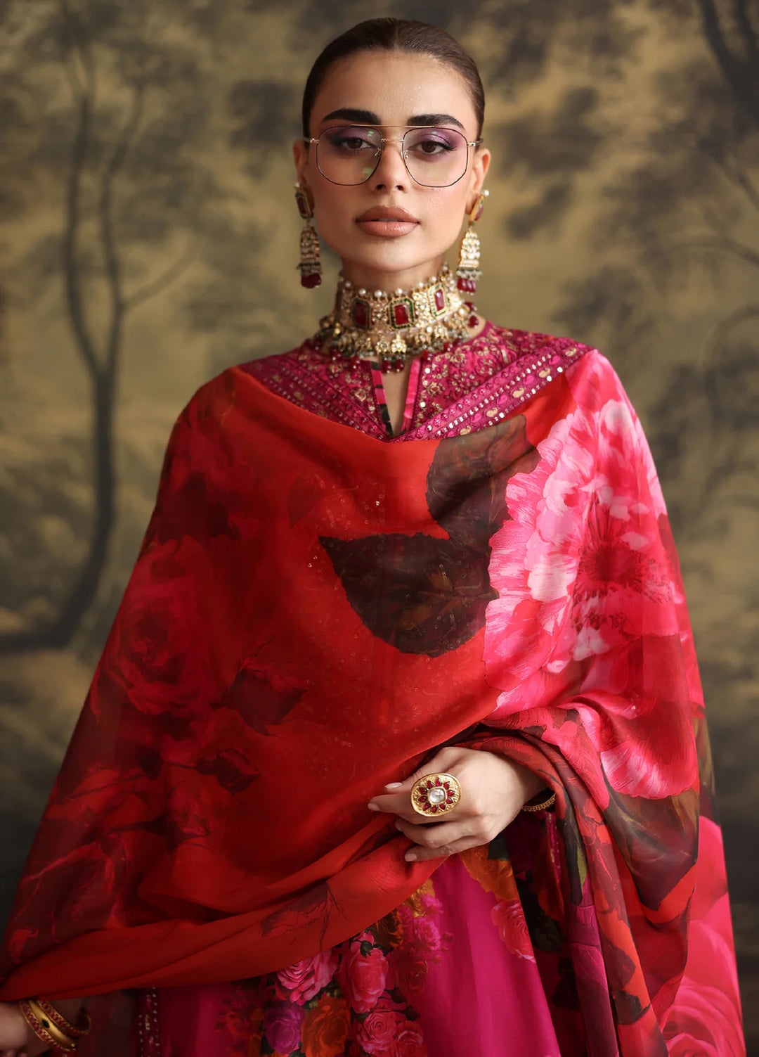 Rehana by Humjoli Pret Embroidered Lawn 3 Piece Pink Rose - Festive Collection