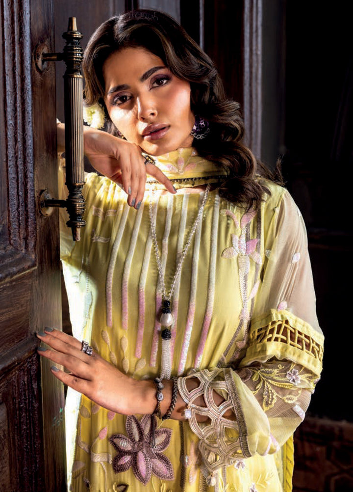 Aura by Zebtan Embroidered Chiffon Suits Unstitched 3 Piece ZB25AF AR-03 - Festive Collection