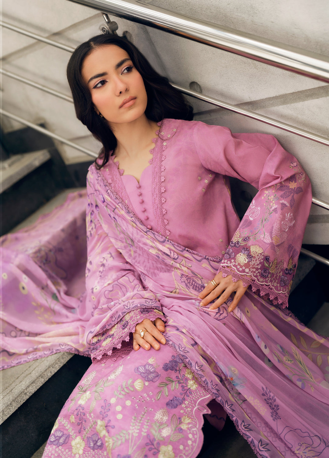 Zync by Florent Unstitched Embroidered Lawn 3 Piece Suit FL26ZU FZ-2A - Summer Collection