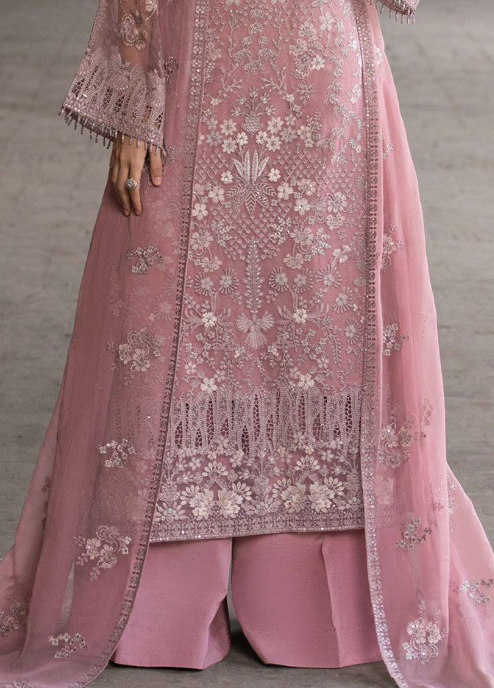 Humsafer by Lavish Premium Unstitched Embroidered Chiffon 3 Pcs Suit LVP26UH H-05 Floral Pink - Festive