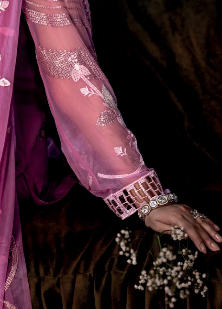 Aura by Zebtan Embroidered Chiffon Suits Unstitched 3 Piece ZB25AF AR-04 - Festive Collection