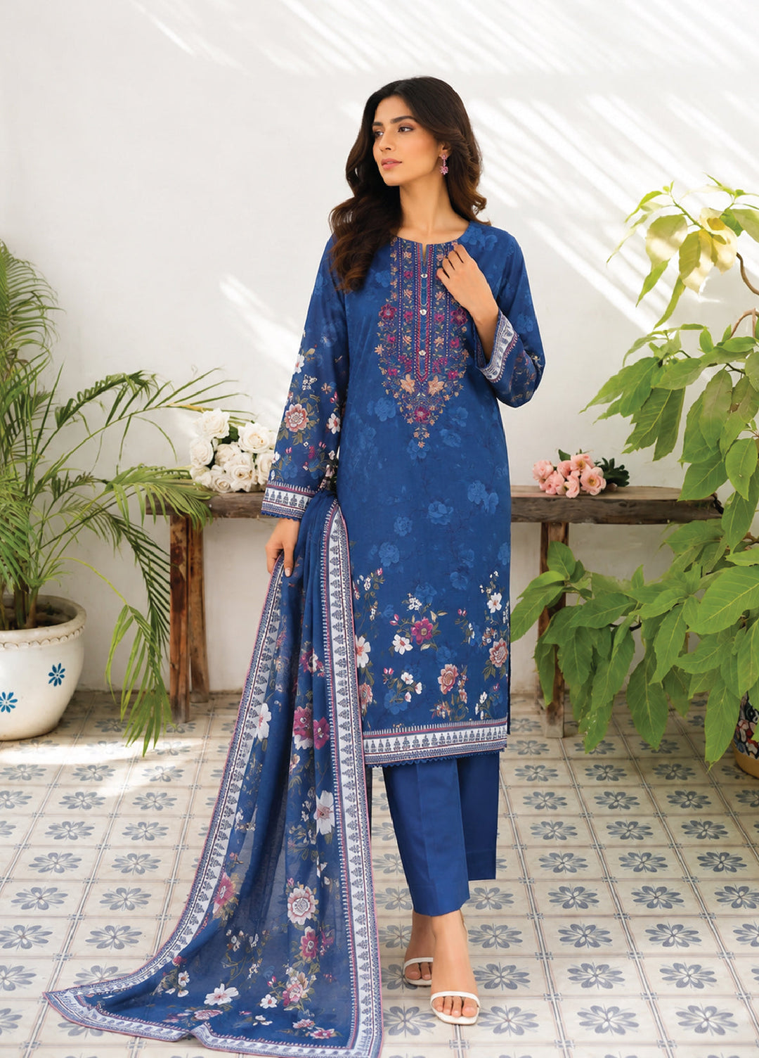 Daily Wear by HZ Textiles Unstitched Printed Lawn 3 Piece Suit PDW-1337 - Casual Collection