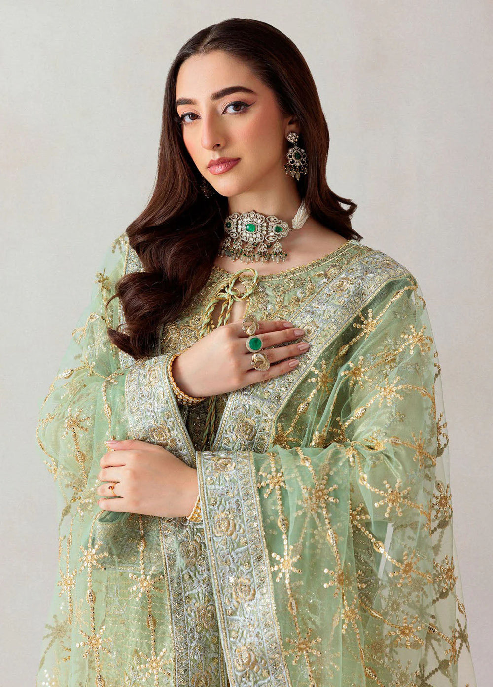 Aik Atelier Embroidered Tissue Suits Unstitched 3 Piece AIK25EF Vl1 D-04 - Formals Collection