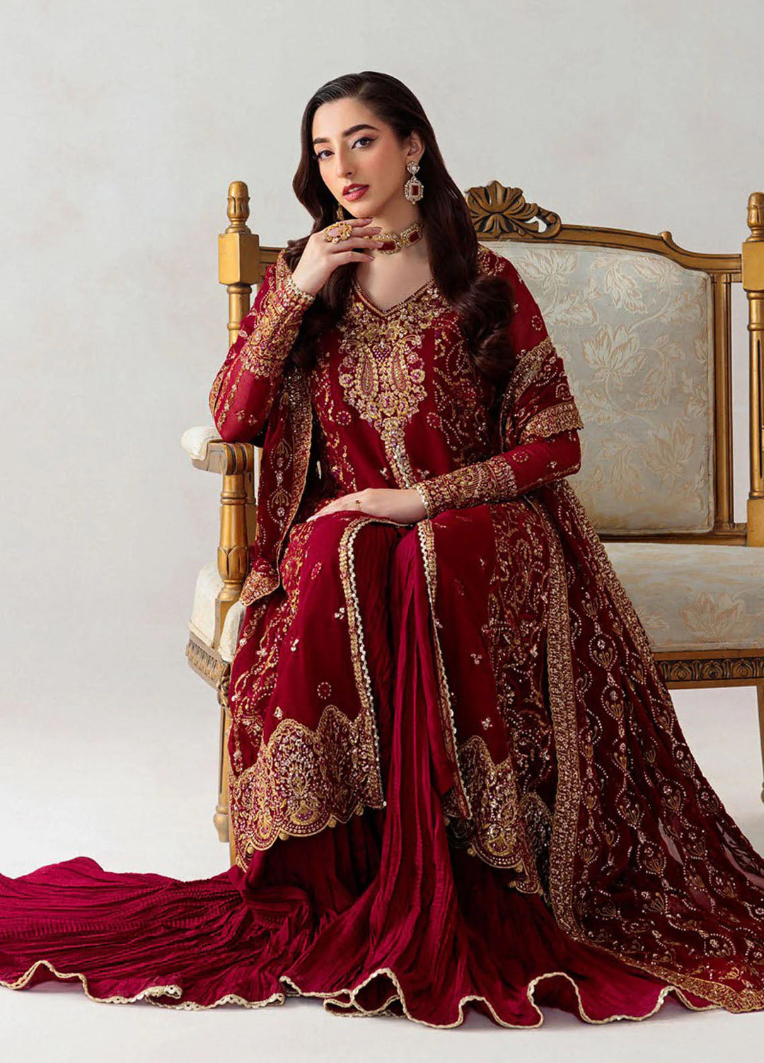 Aik Atelier Embroidered Chiffon Suits Unstitched 3 Piece AIK25EF Vl1 D-06 - Formals Collection