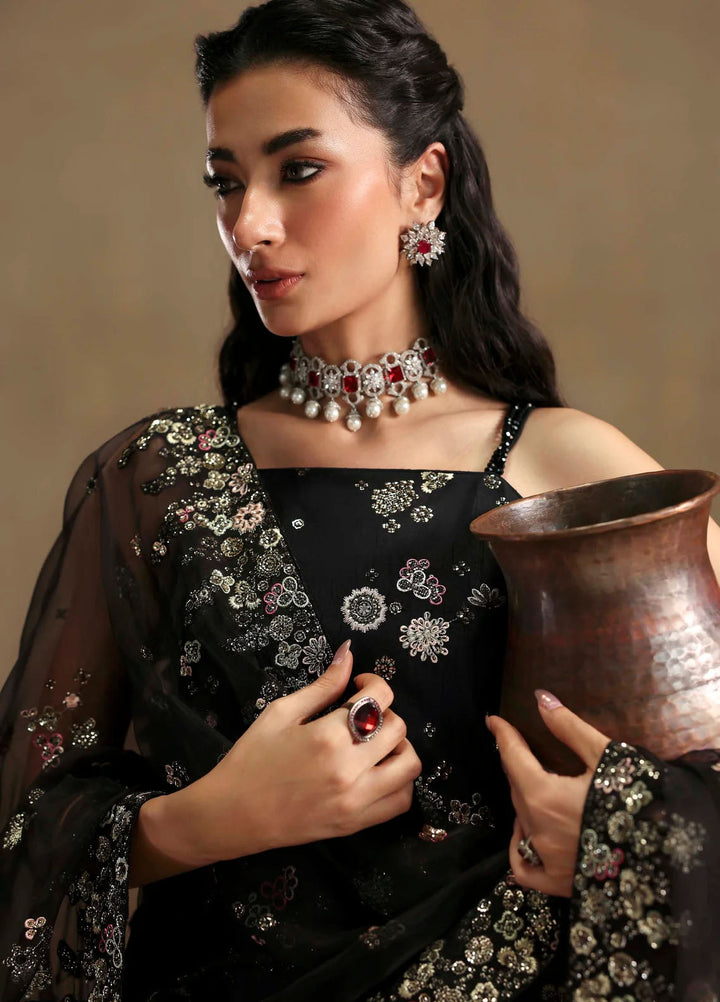 Sable Vogue Embroidered Raw Silk Suits Unstitched 3 Piece SV25UF FC-03-25-B - Festive Collection