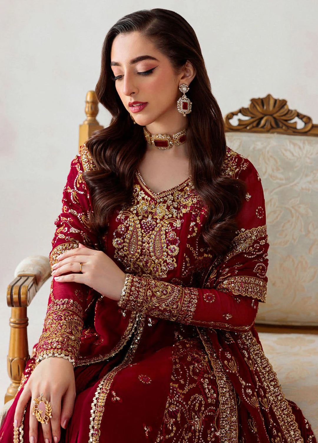 Aik Atelier Embroidered Chiffon Suits Unstitched 3 Piece AIK25EF Vl1 D-06 - Formals Collection