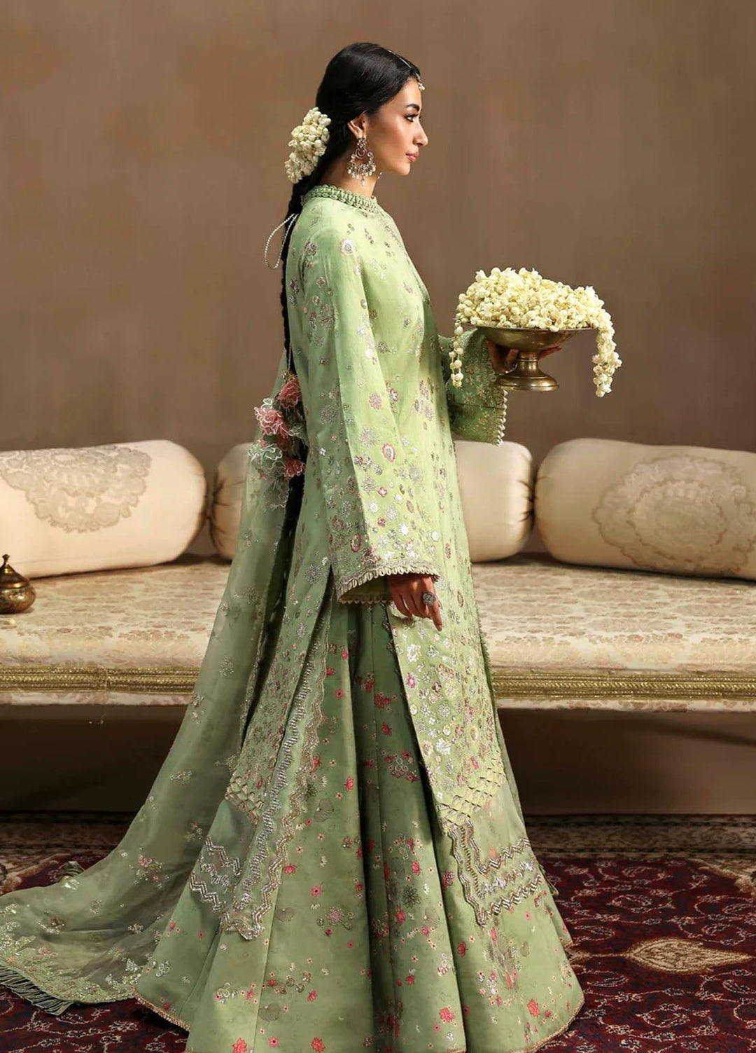 Sable Vogue Embroidered Raw Silk Suits Unstitched 3 Piece SV25UF FC-03-25-G - Festive Collection