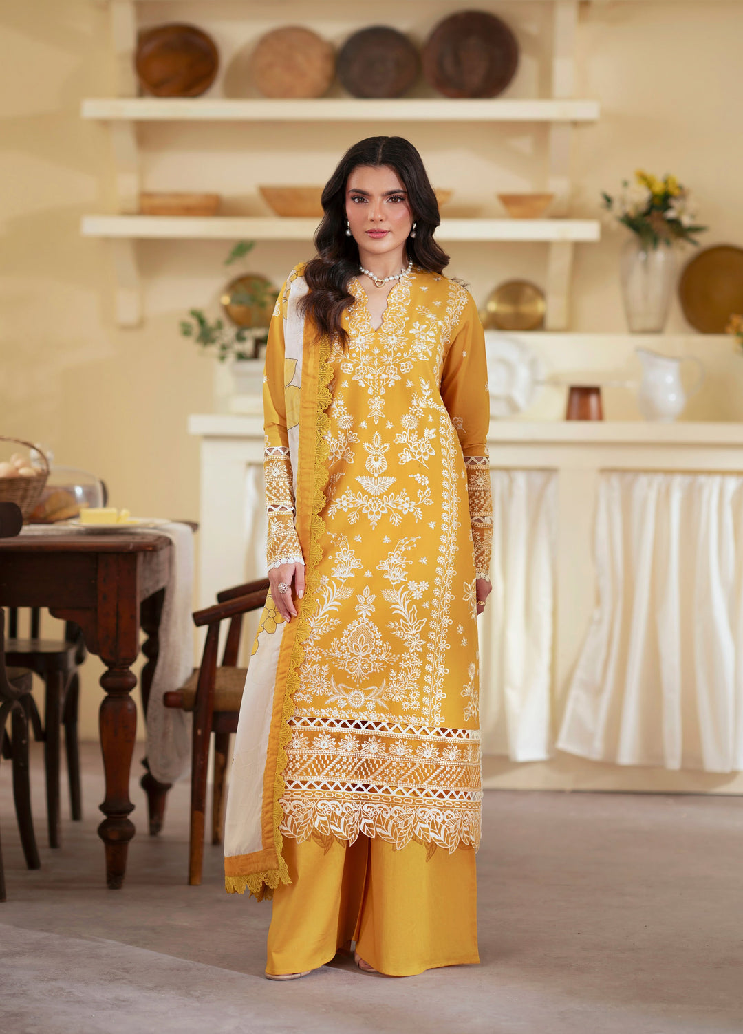 Ember by Mahnur Unstitched Lawn Embroidered 3 Piece Suit MN26UE EM-013 - Summer Collection