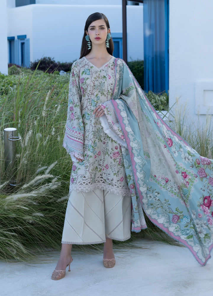 Santorini by Elaf Unstitched Lawn Printed 3 Piece Suit EL26US EPN-8B FAIRY TALE - Summer Collection