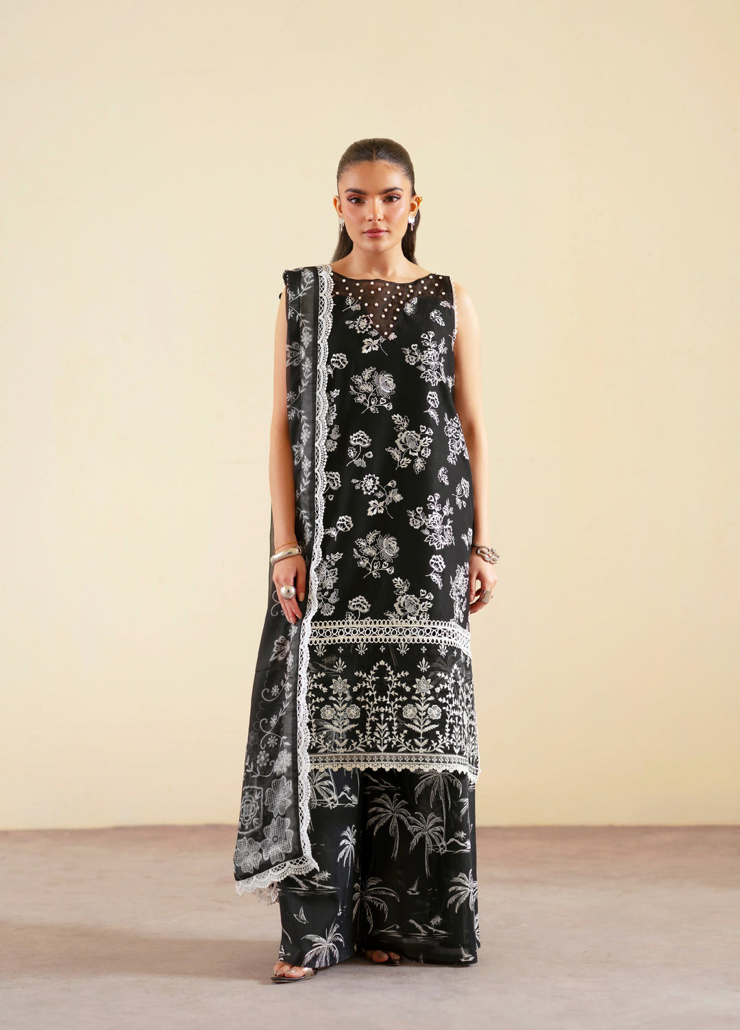 Ember by Mahnur Unstitched Lawn Embroidered 3 Piece Suit MN26UE EM-003 - Summer Collection